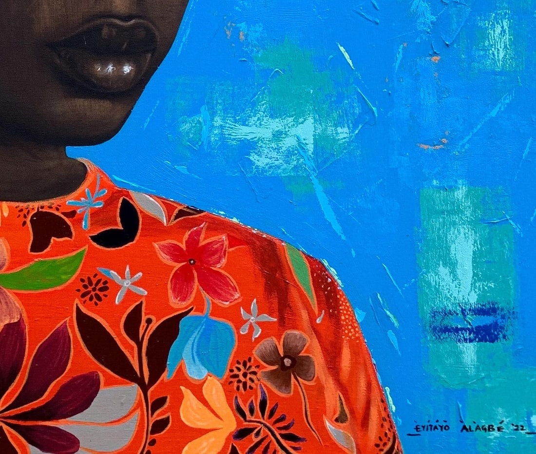 Eyitayo Alagbe , Thoughtful Damsel - 21st Century, Figurative Portrait, Women, African, Beautiful, - 6