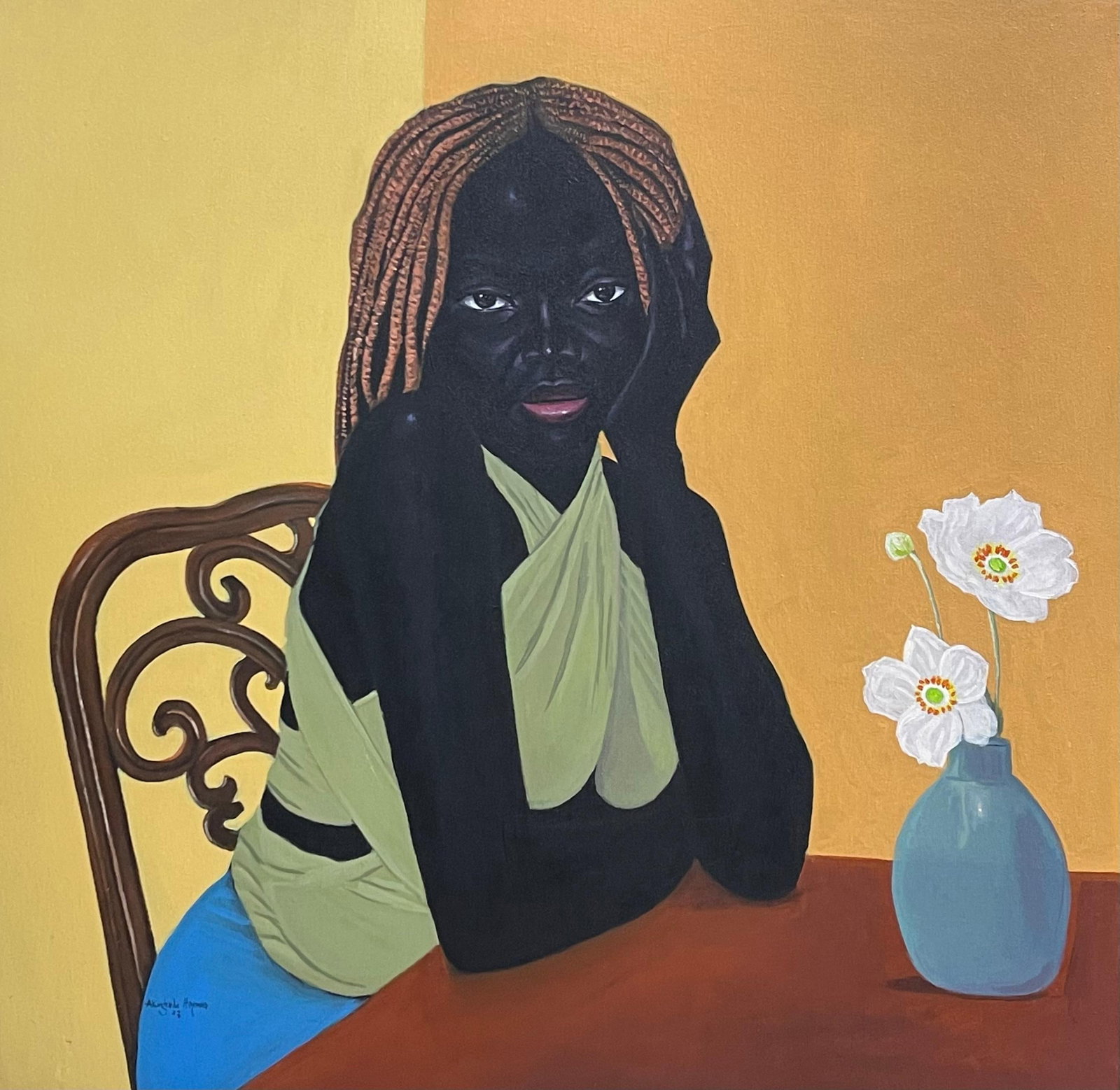 Akingbade Mayowa, Patiently Waiting 2 - 21st Century, Contemporary, Figurative, Black Woman, Love, - 11