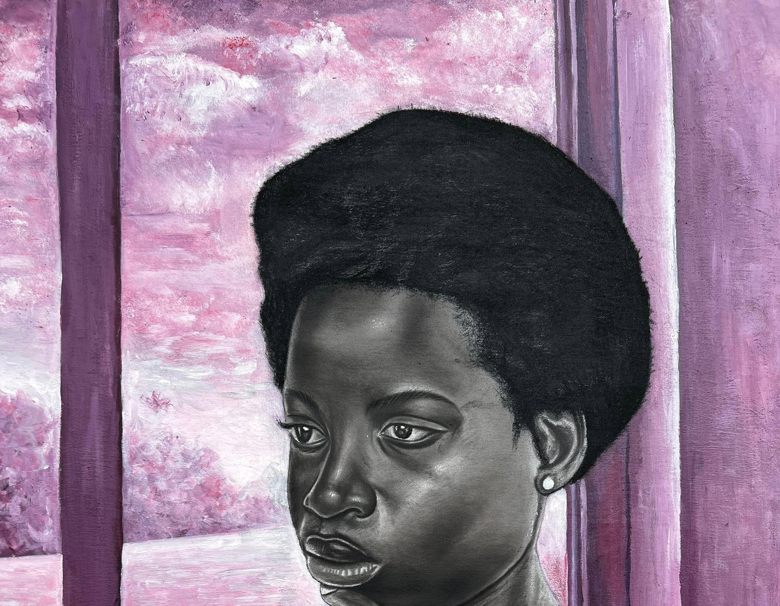 Ademola Clement Ajayi, Meditation - 2st Century, Contemporary, Figurative Portrait, Africa Dress, - 9