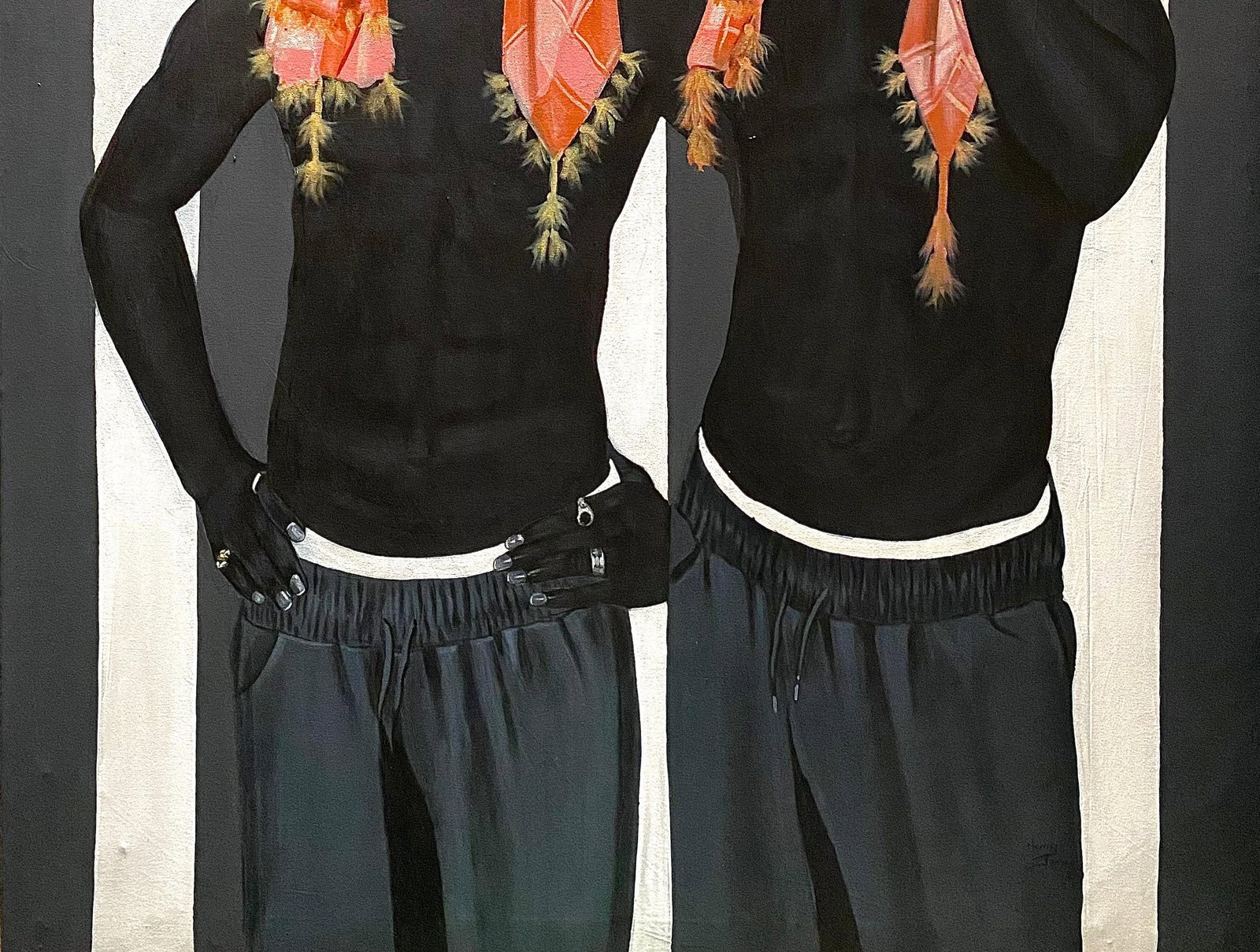 Henry James, Brotherhood -21st Century, Contemporary, Figurative Portrait, Black Men, Acrylic, 2024 - 7