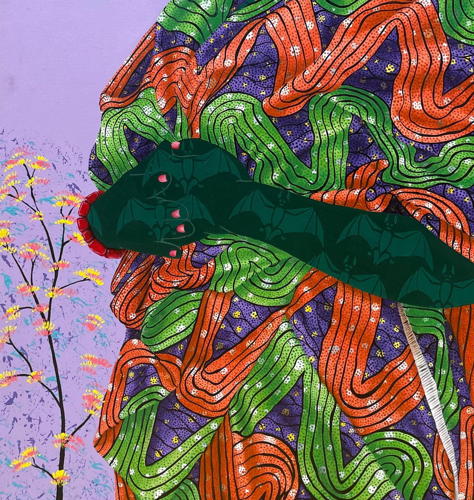 Oluwafemi Afolabi, Inner Nature 1 - 21st Century, Contemporary, Figurative, Women on African Fabric, - 14