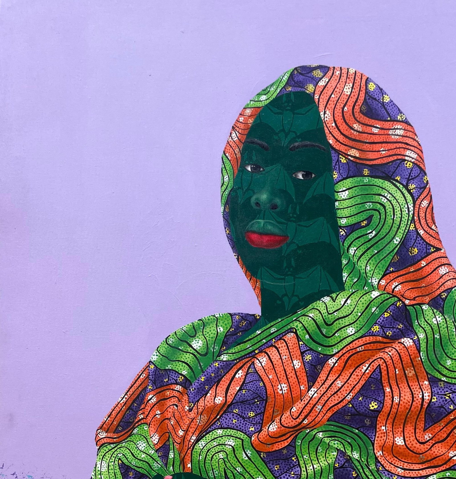 Oluwafemi Afolabi, Inner Nature 1 - 21st Century, Contemporary, Figurative, Women on African Fabric, - 6