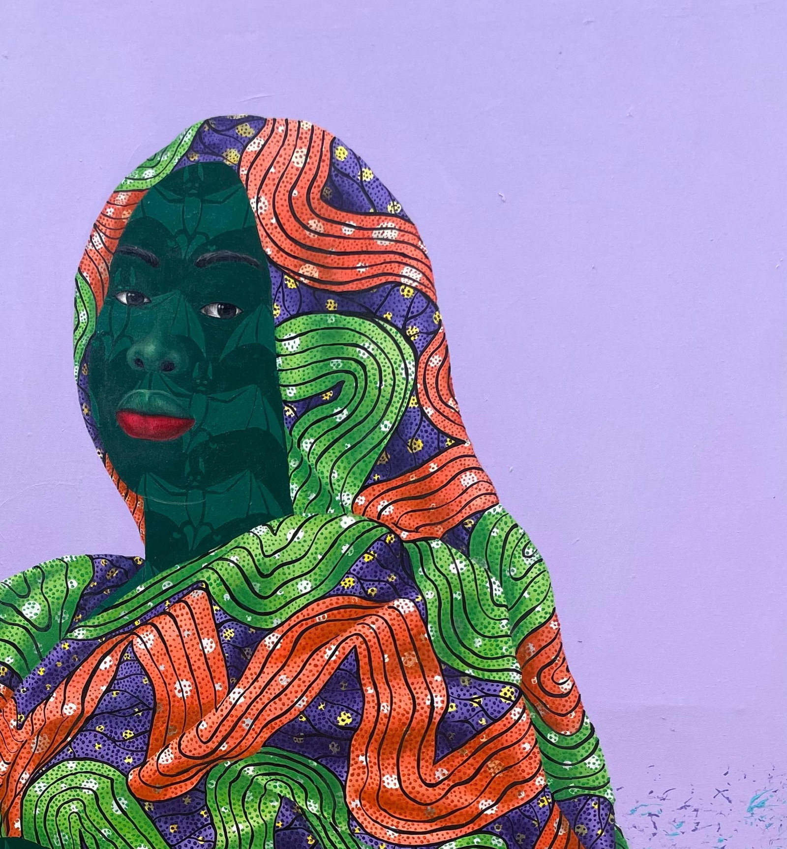 Oluwafemi Afolabi, Inner Nature 1 - 21st Century, Contemporary, Figurative, Women on African Fabric, - 7