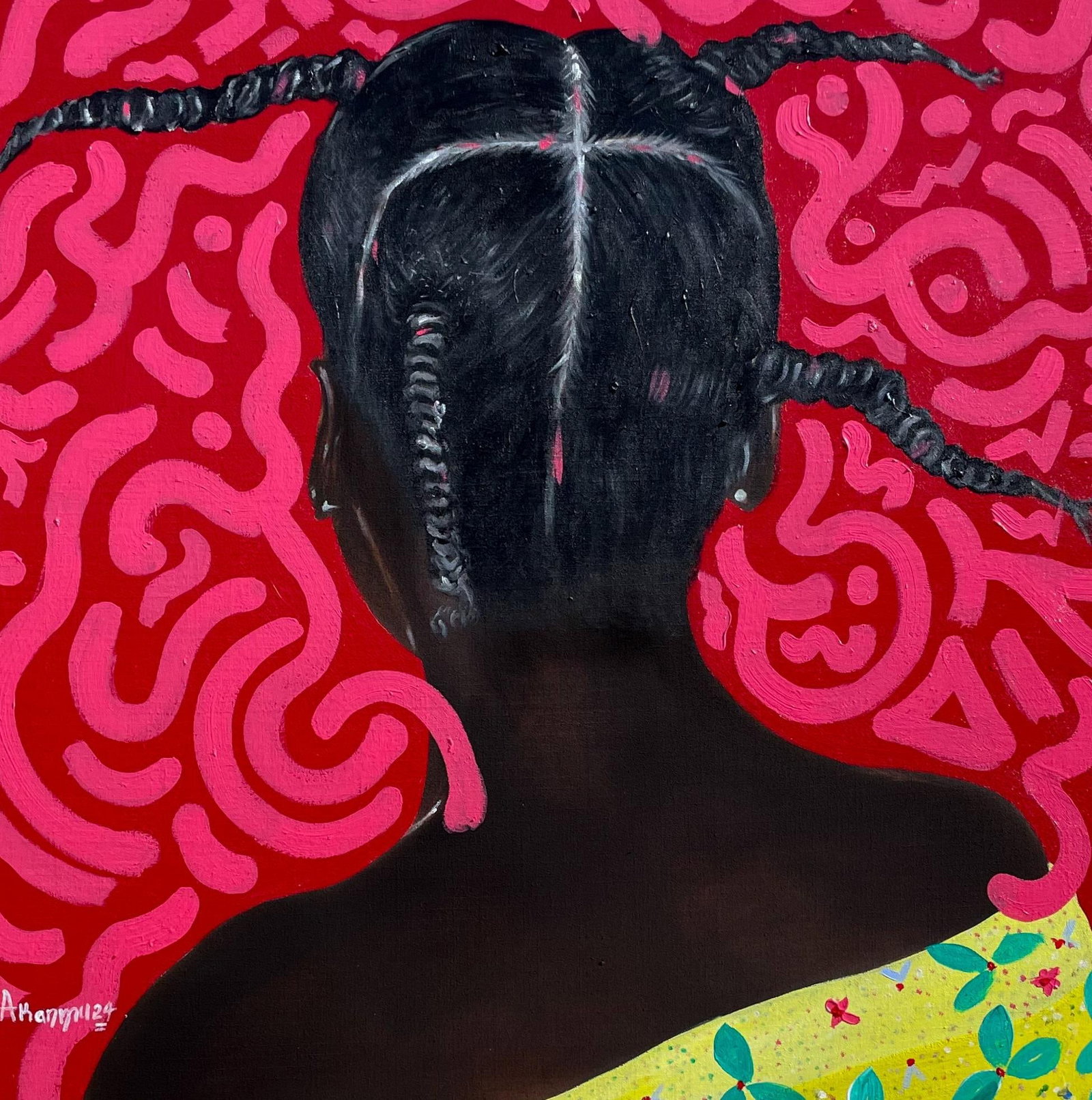 Oluwafemi Akanmu, Identity 1 - 21st Century, Contemporary, Portrait, Mixed Media, African Woman, - 18