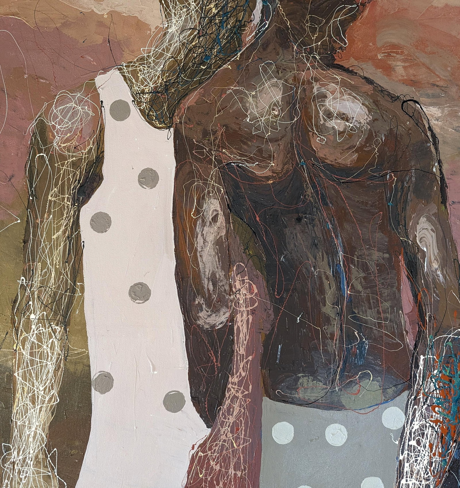 Dennis Onofua, Dogged - 21st Century, Contemporary, Neo Expressionism, Acrylic, Enamel, Love, 2023 - 8