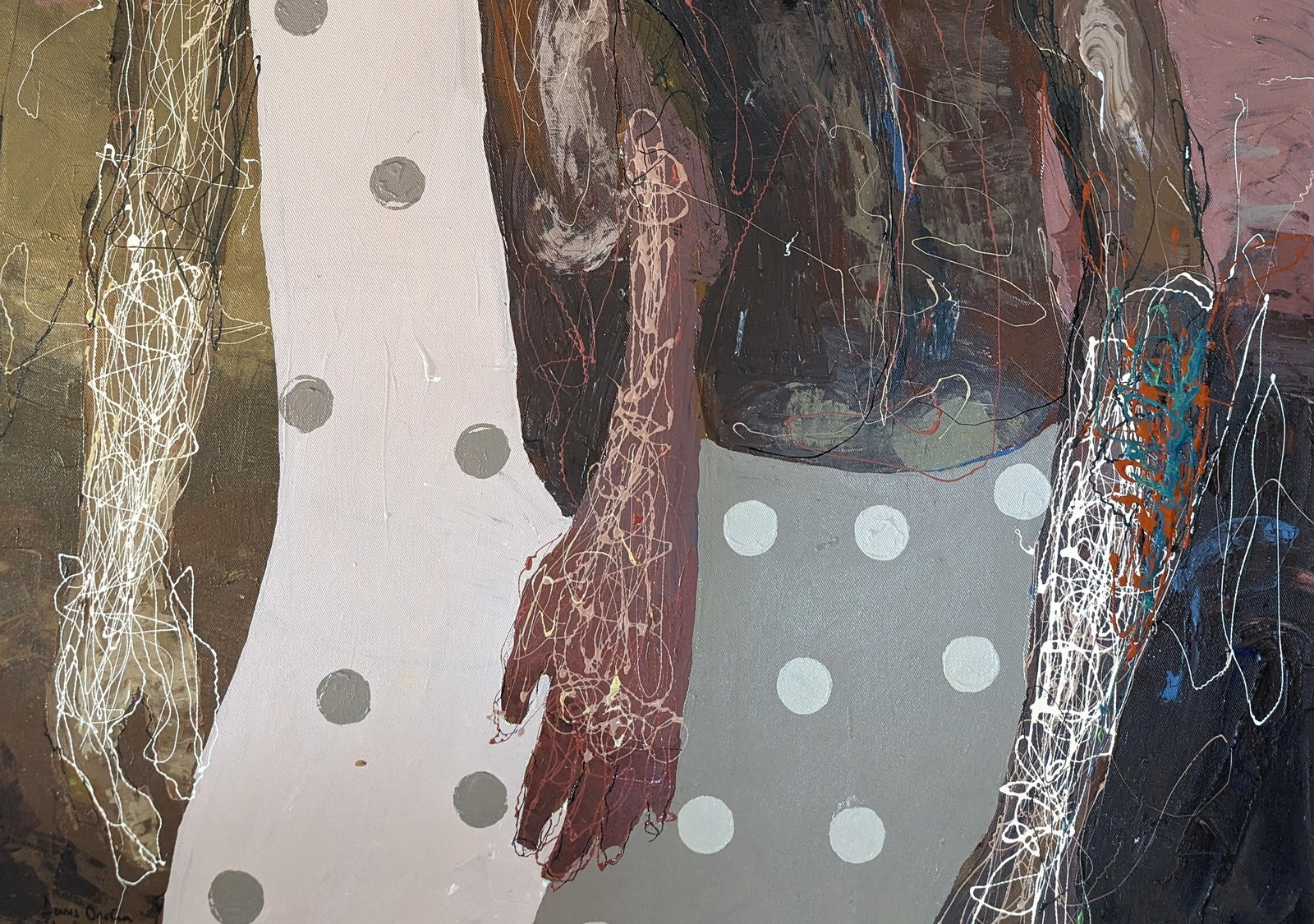 Dennis Onofua, Dogged - 21st Century, Contemporary, Neo Expressionism, Acrylic, Enamel, Love, 2023 - 3
