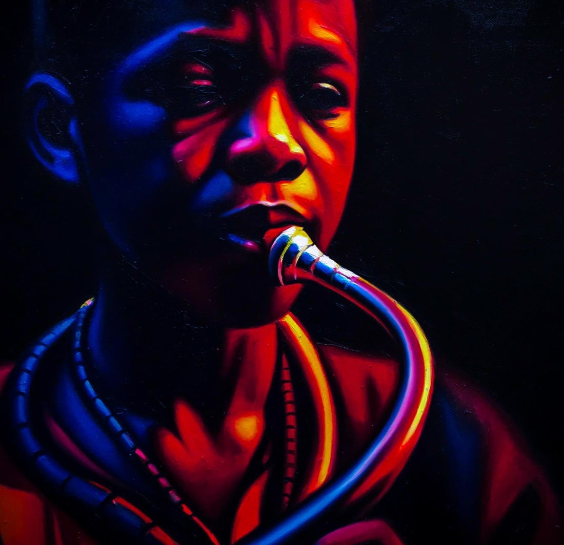 Awosola Michael Angello, Sounds of Peace - 21st Century, Contemporary, Figurative Portrait, Oil, - 13
