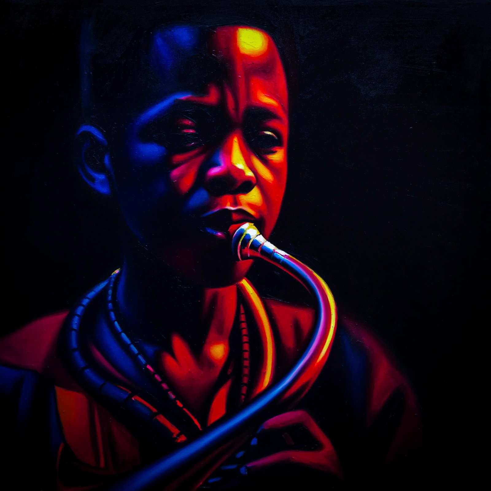 Awosola Michael Angello, Sounds of Peace - 21st Century, Contemporary, Figurative Portrait, Oil, - 4
