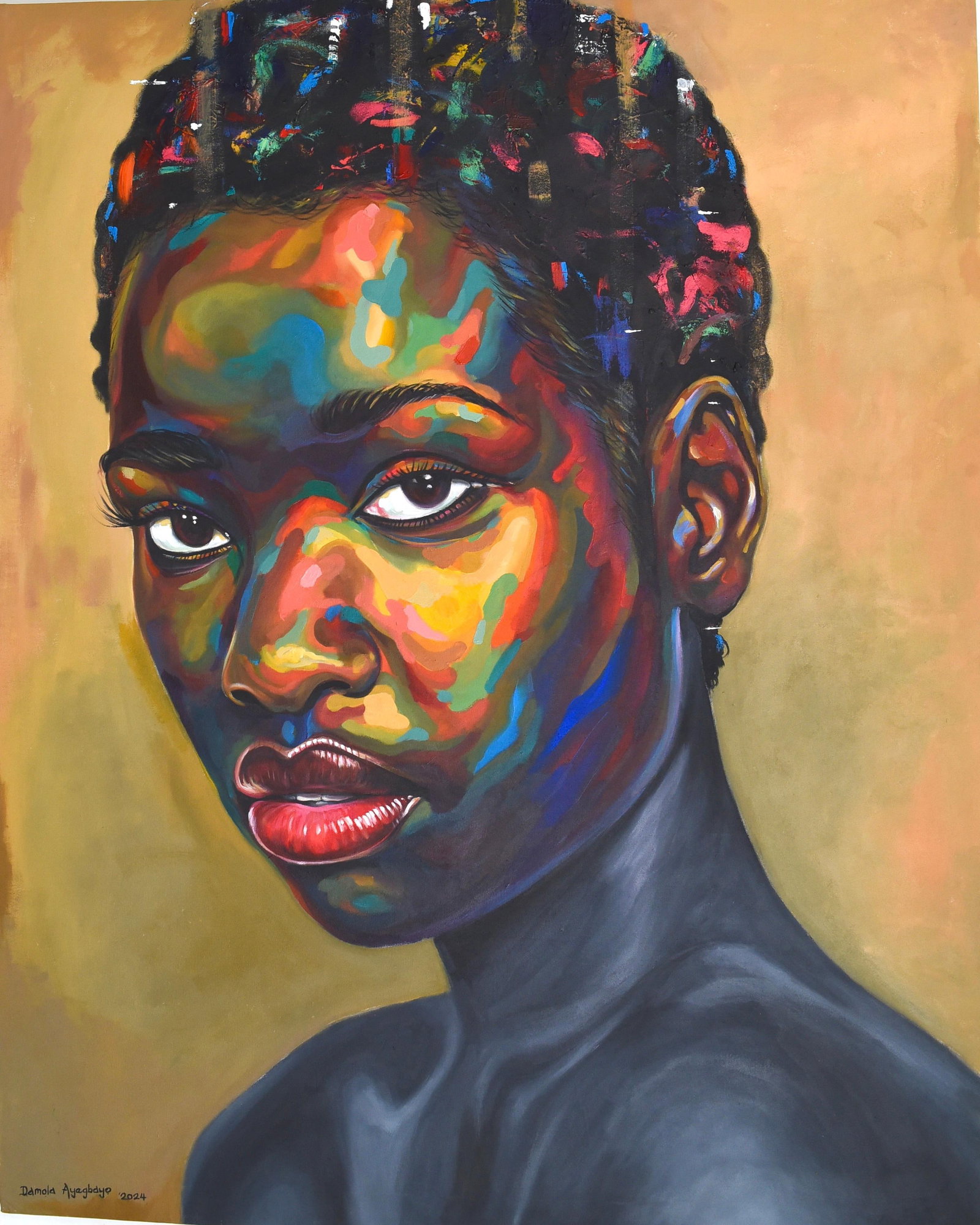 Damola Ayegbayo , Eniyan (Human) 12 -21st Century, Contemporary, Figurative Portrait, Beauty Women, - 11