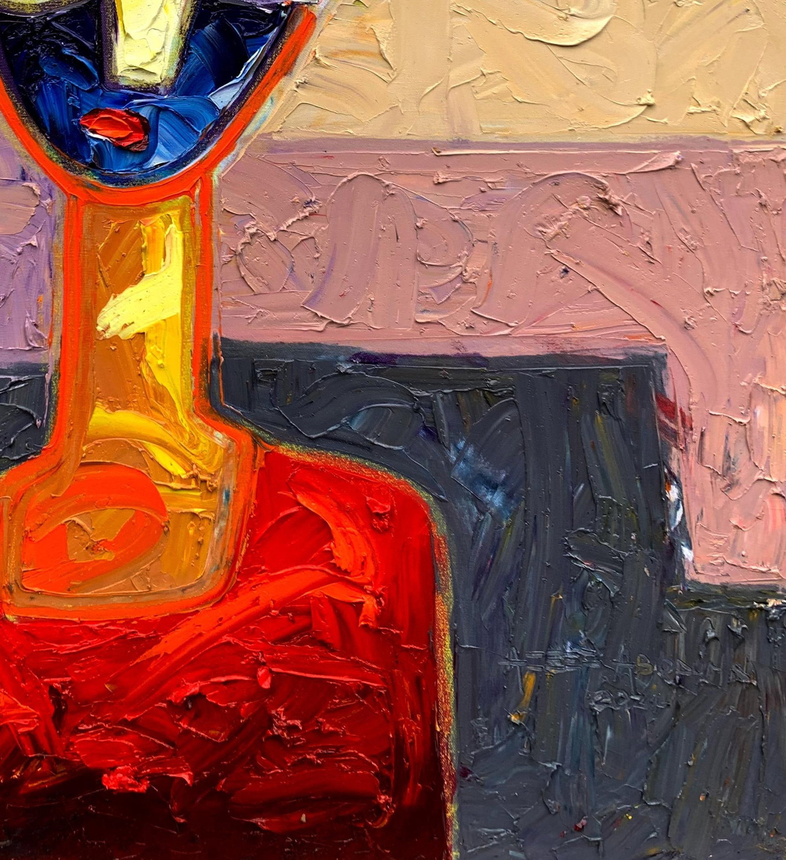 Abiodun Nafiu Azeez, Red -21st Century, Contemporary, Figurative Impasto, Impressionist, Africa - 8