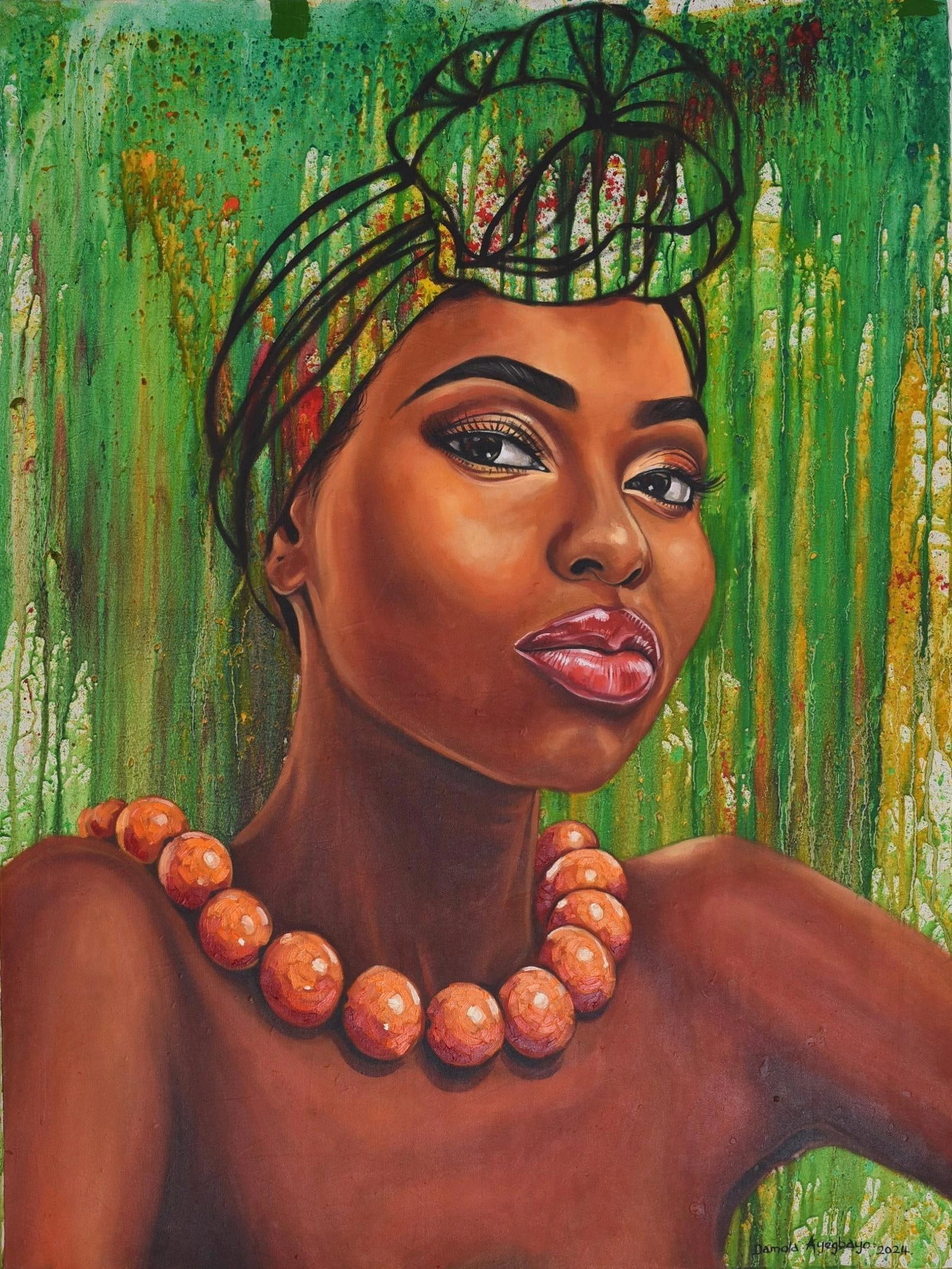 Damola Ayegbayo , Culture 9 -21st Century, Contemporary, Figurative Portrait, Women, Fashion, Eyes, - 11