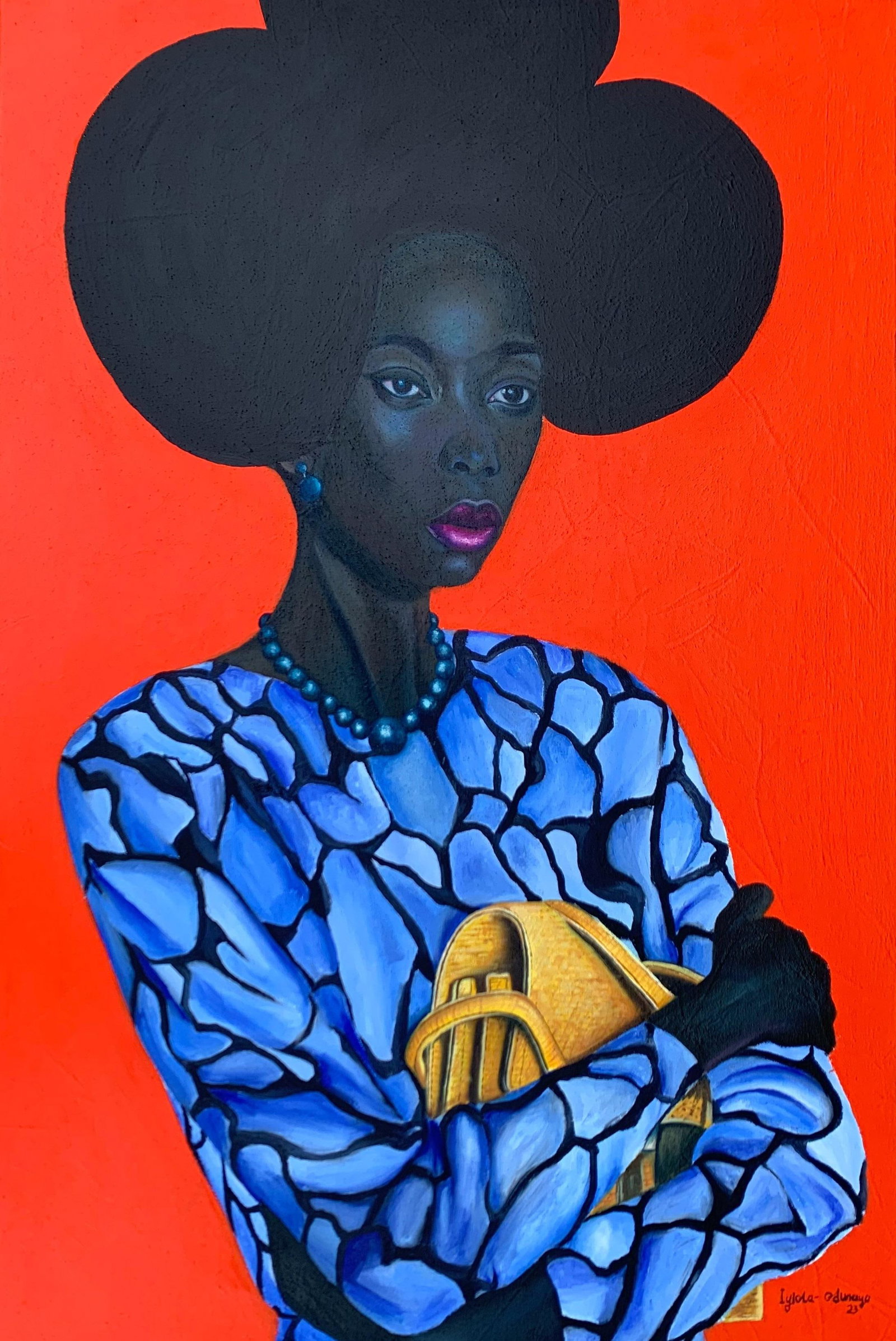 Iyiola Odunayo, Beauty For Ashes -21st Century, Contemporary, Figurative Portrait, Woman Fashion, - 8