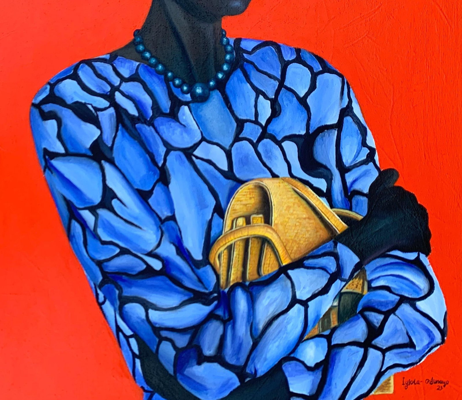 Iyiola Odunayo, Beauty For Ashes -21st Century, Contemporary, Figurative Portrait, Woman Fashion, - 10