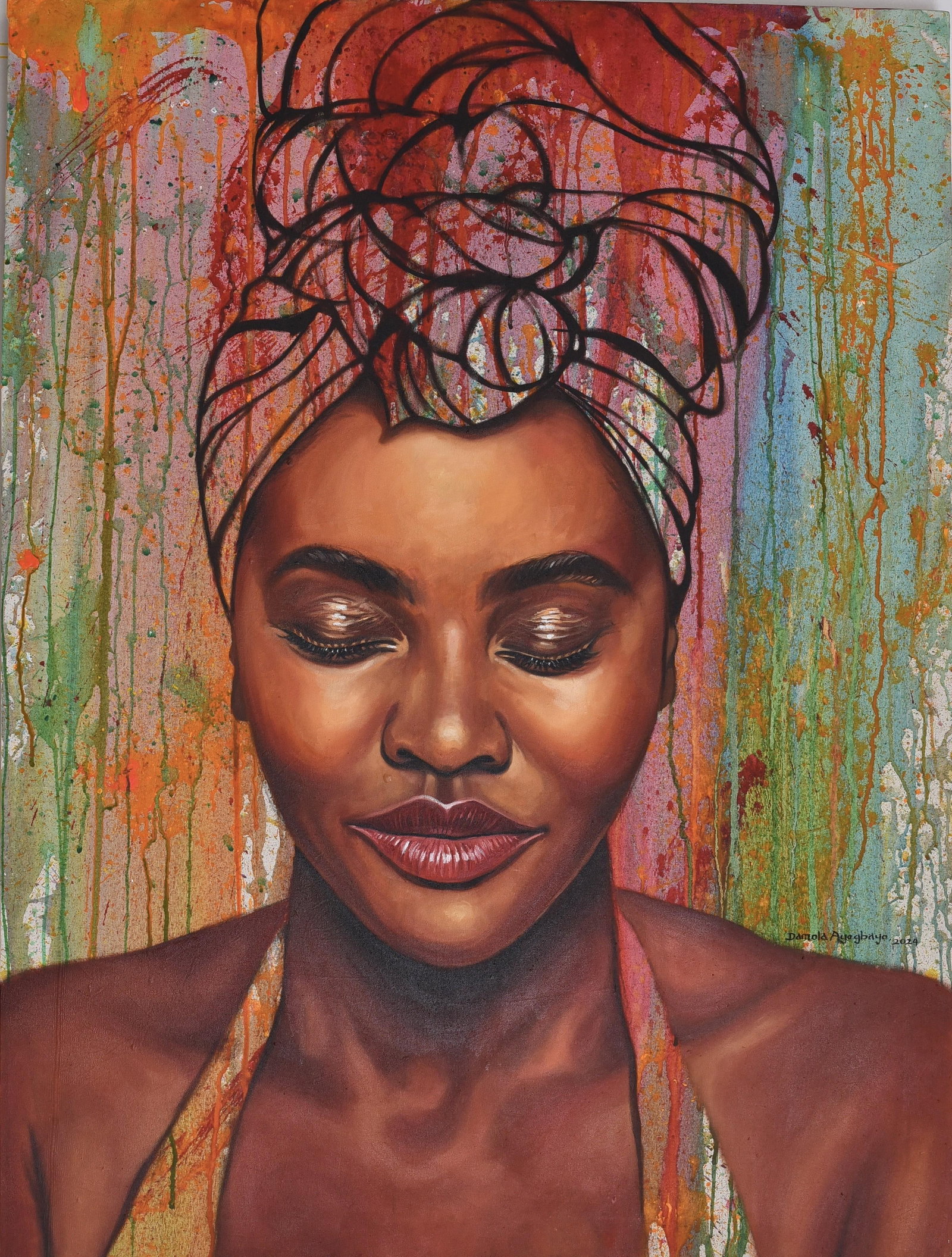 Damola Ayegbayo , State of Mind 14 - 21st Century, Contemporary, Figurative Portrait, Women, 2024 - 9