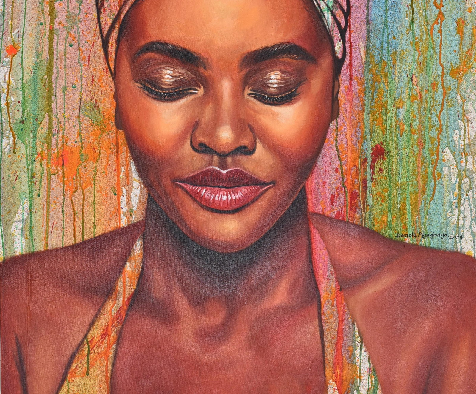 Damola Ayegbayo , State of Mind 14 - 21st Century, Contemporary, Figurative Portrait, Women, 2024 - 7
