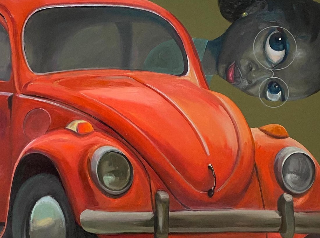Mayowa Esan, Abike -21st Century, Contemporary, Figurative Painting, Mixed Media, Women, Car, 2024 - 10