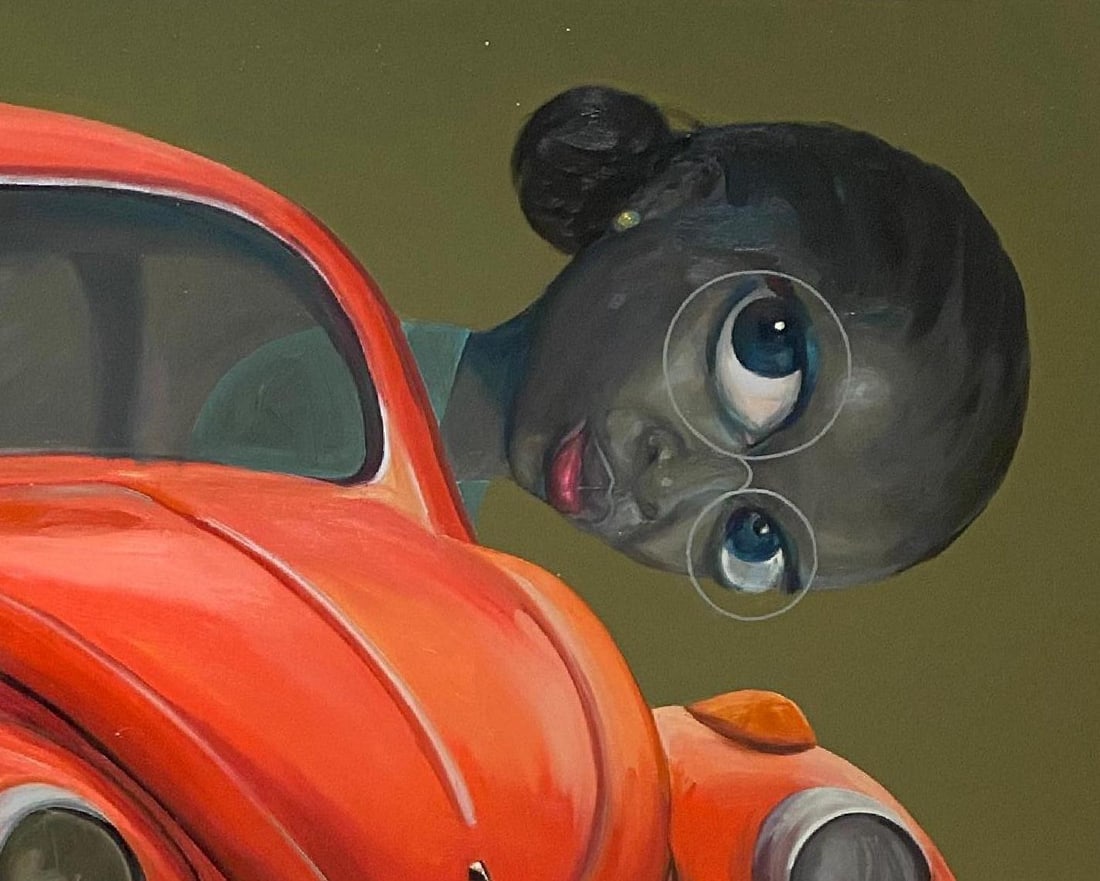 Mayowa Esan, Abike -21st Century, Contemporary, Figurative Painting, Mixed Media, Women, Car, 2024 - 13