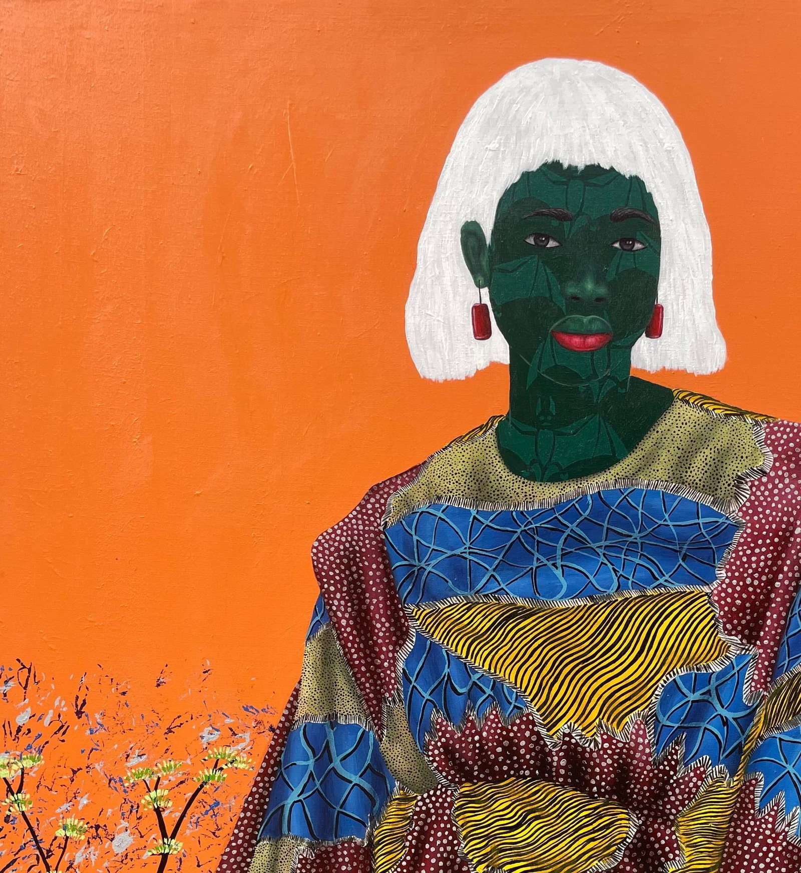 Oluwafemi Afolabi, Inner Nature 2 - 21st Century, Contemporary, Figurative, Women on African Fabric, - 12