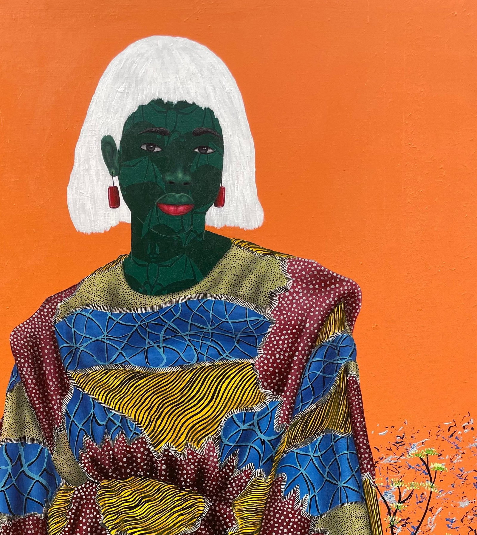 Oluwafemi Afolabi, Inner Nature 2 - 21st Century, Contemporary, Figurative, Women on African Fabric, - 7