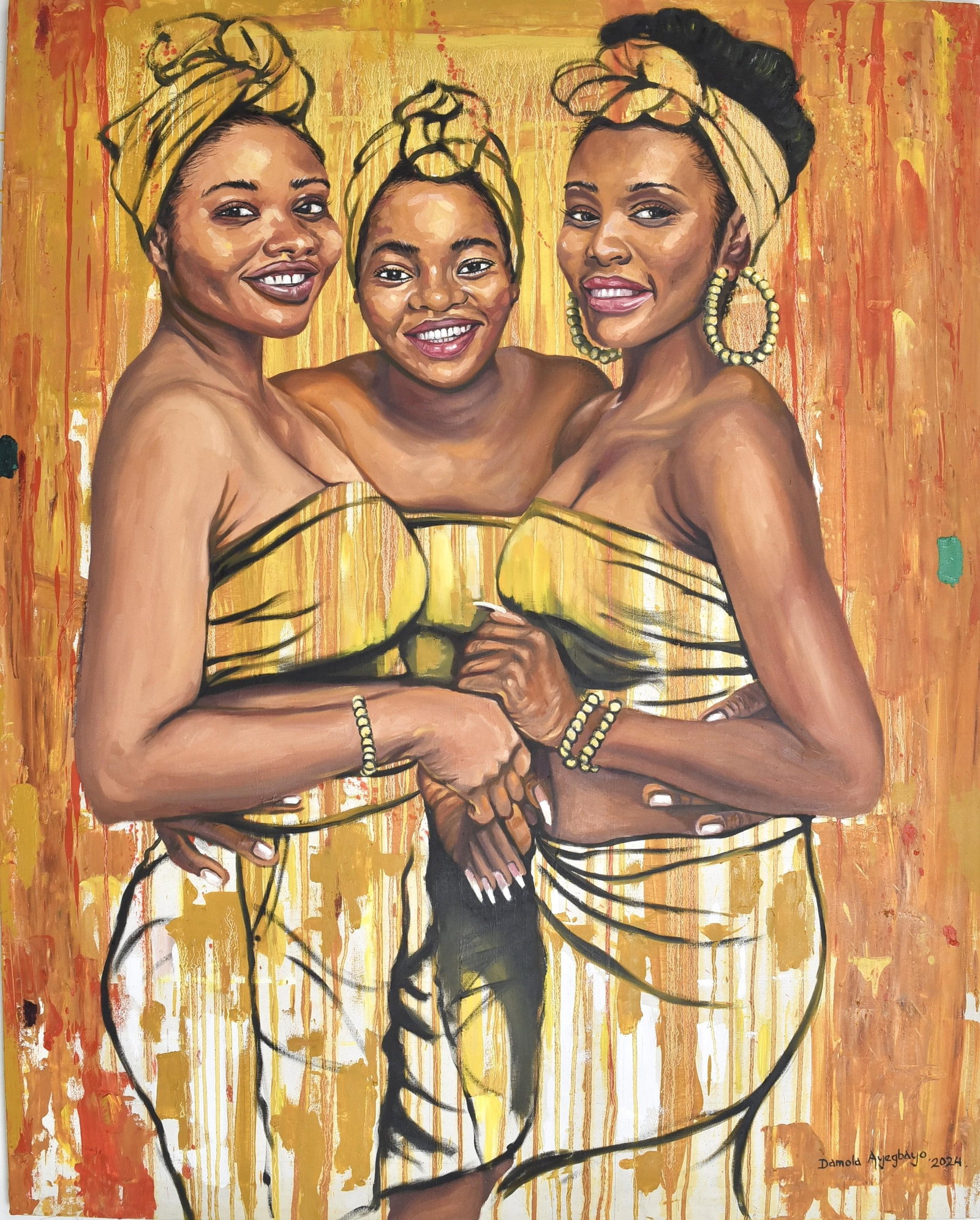 Damola Ayegbayo , Strength in Diversity 6 - 21st Century, Contemporary, Figurative Portrait, Women, - 5