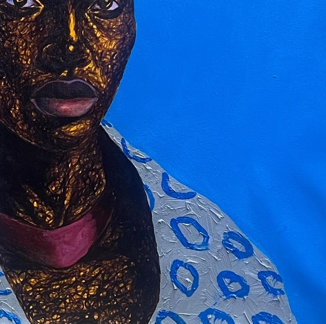 Daniel Owoeye, Moremi -21st Century, Contemporary, Figurative, Historic, African Woman, Acrylic, - 12