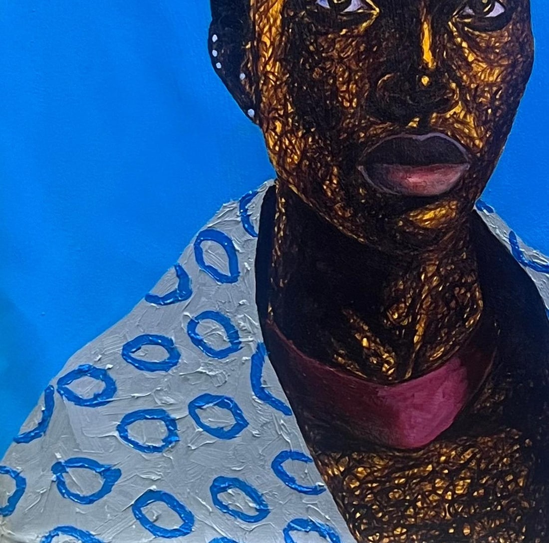 Daniel Owoeye, Moremi -21st Century, Contemporary, Figurative, Historic, African Woman, Acrylic, - 6