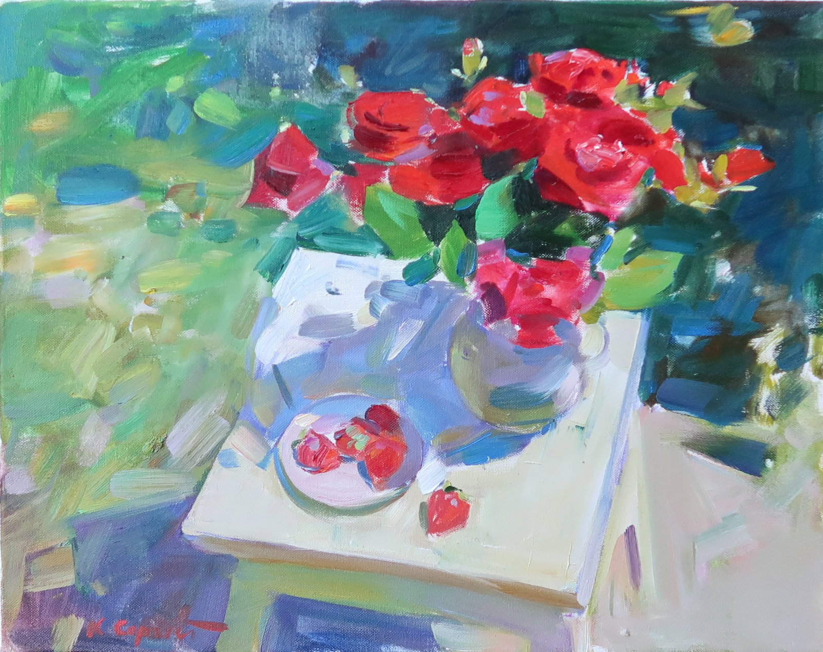 Oil painting sun roses Serg Kovalenko (1 of 1)