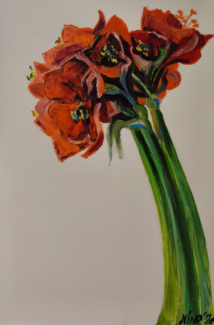 Oil painting Amaryllis Nina L (1 of 10)