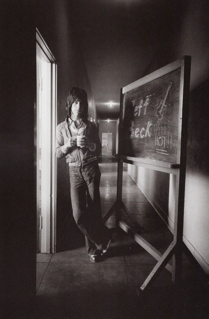JIM MARSHALL - Jeff Beck, San Jose, CA, 1978: Title: JIM MARSHALL - Jeff Beck, San Jose, CA, 1978 Description: Artist: JIM MARSHALL Print Title: Jeff Beck, San Jose, CA, 1978 Printing Date: 1990s Medium: Duotone Print Printed in: Italy Image Size