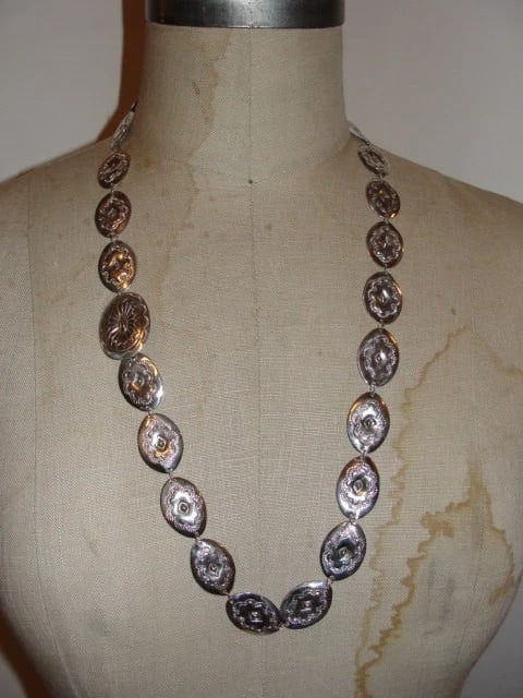 Sterling Silver Concho Southwestern Pendant Necklace - 2