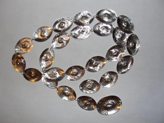 Sterling Silver Concho Southwestern Pendant Necklace - 5