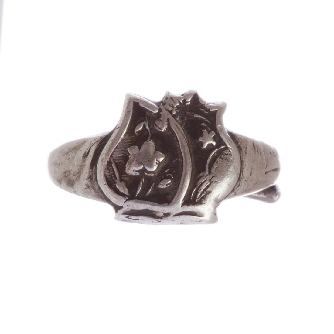 Art Deco Inspired Sterling Silver Chinese Floral Ring - 2