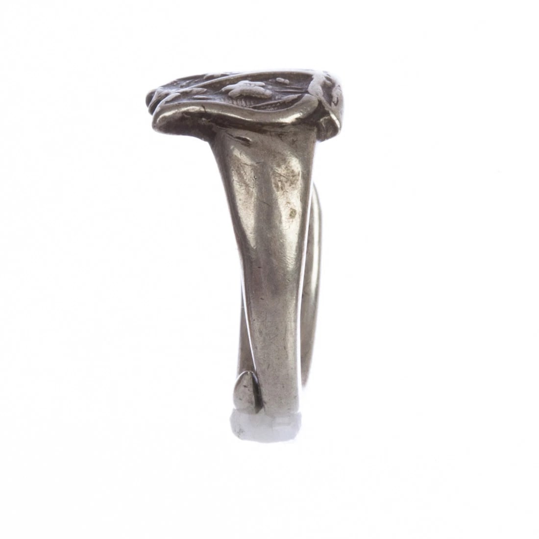 Art Deco Inspired Sterling Silver Chinese Floral Ring - 4