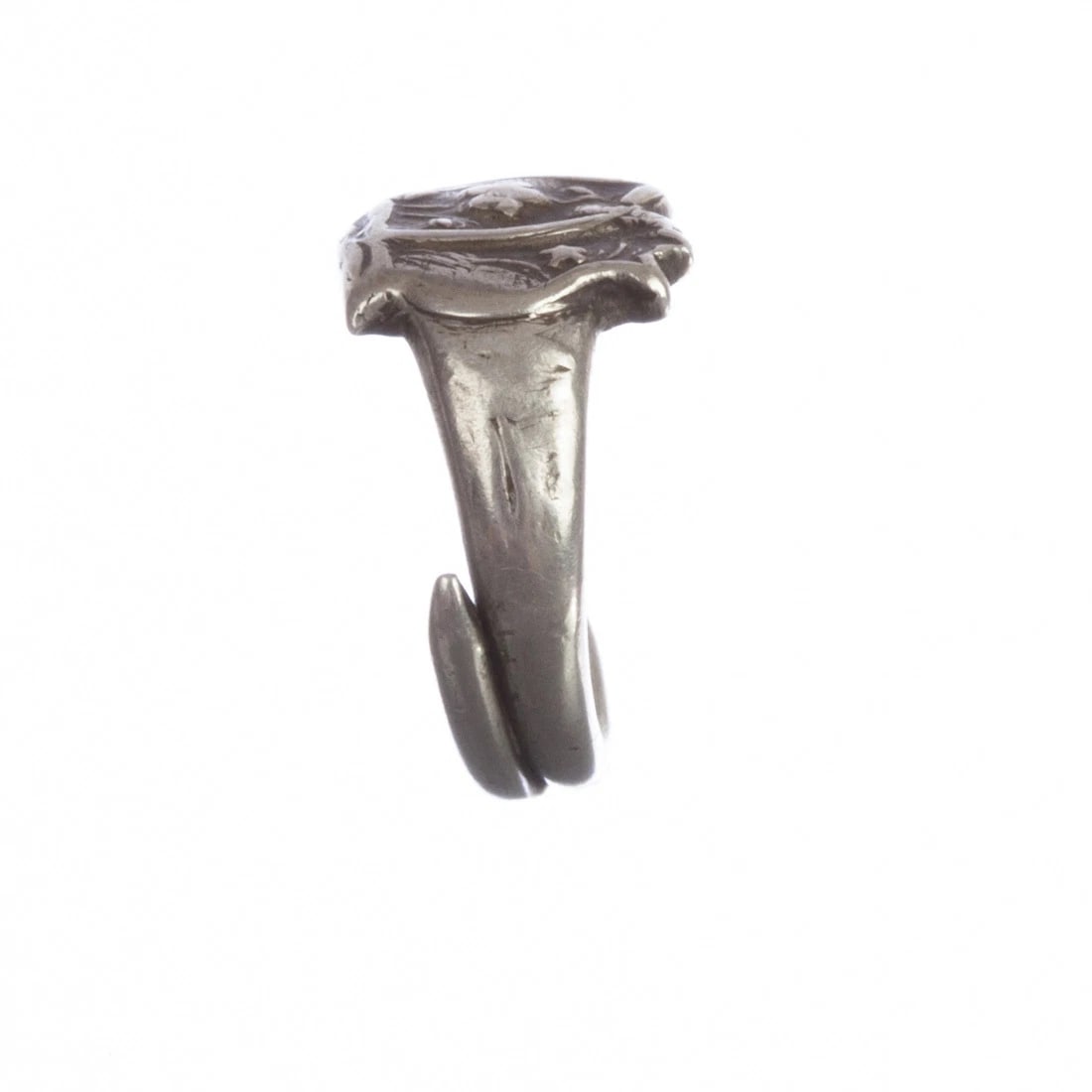 Art Deco Inspired Sterling Silver Chinese Floral Ring - 7