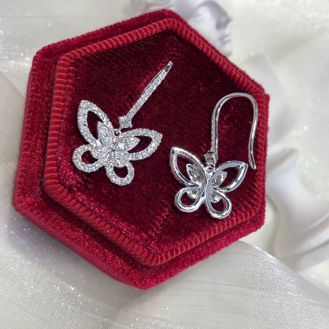 14K GOLD 0.66 CT NATURAL H DIAMOND EARRINGS - 8