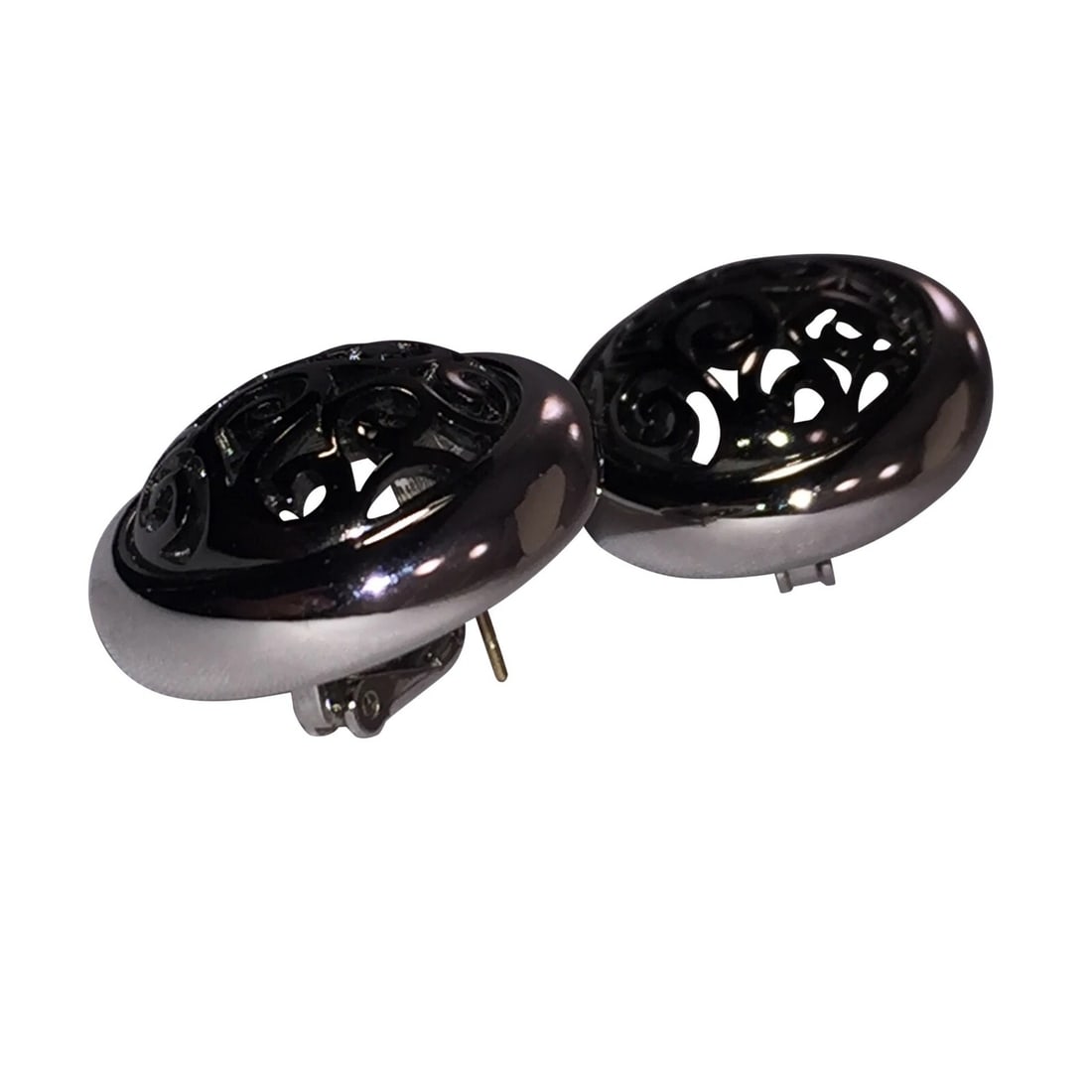Givenchy Two Tone Scrollwork Earrings - 3