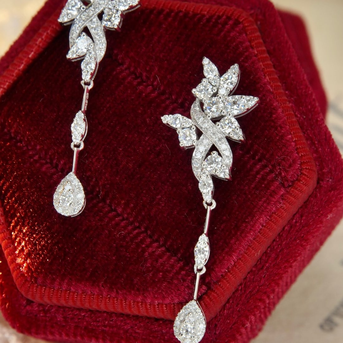 14K GOLD 1.02 CT NATURAL H DIAMOND EARRINGS - 2