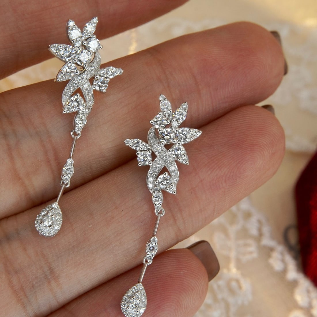 14K GOLD 1.02 CT NATURAL H DIAMOND EARRINGS - 3