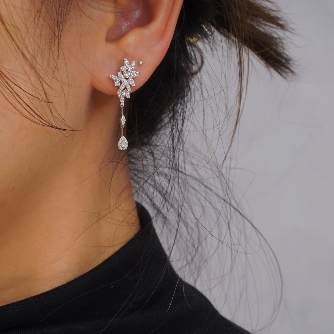 14K GOLD 1.02 CT NATURAL H DIAMOND EARRINGS - 5