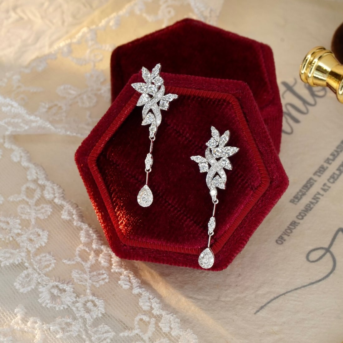 14K GOLD 1.02 CT NATURAL H DIAMOND EARRINGS - 8