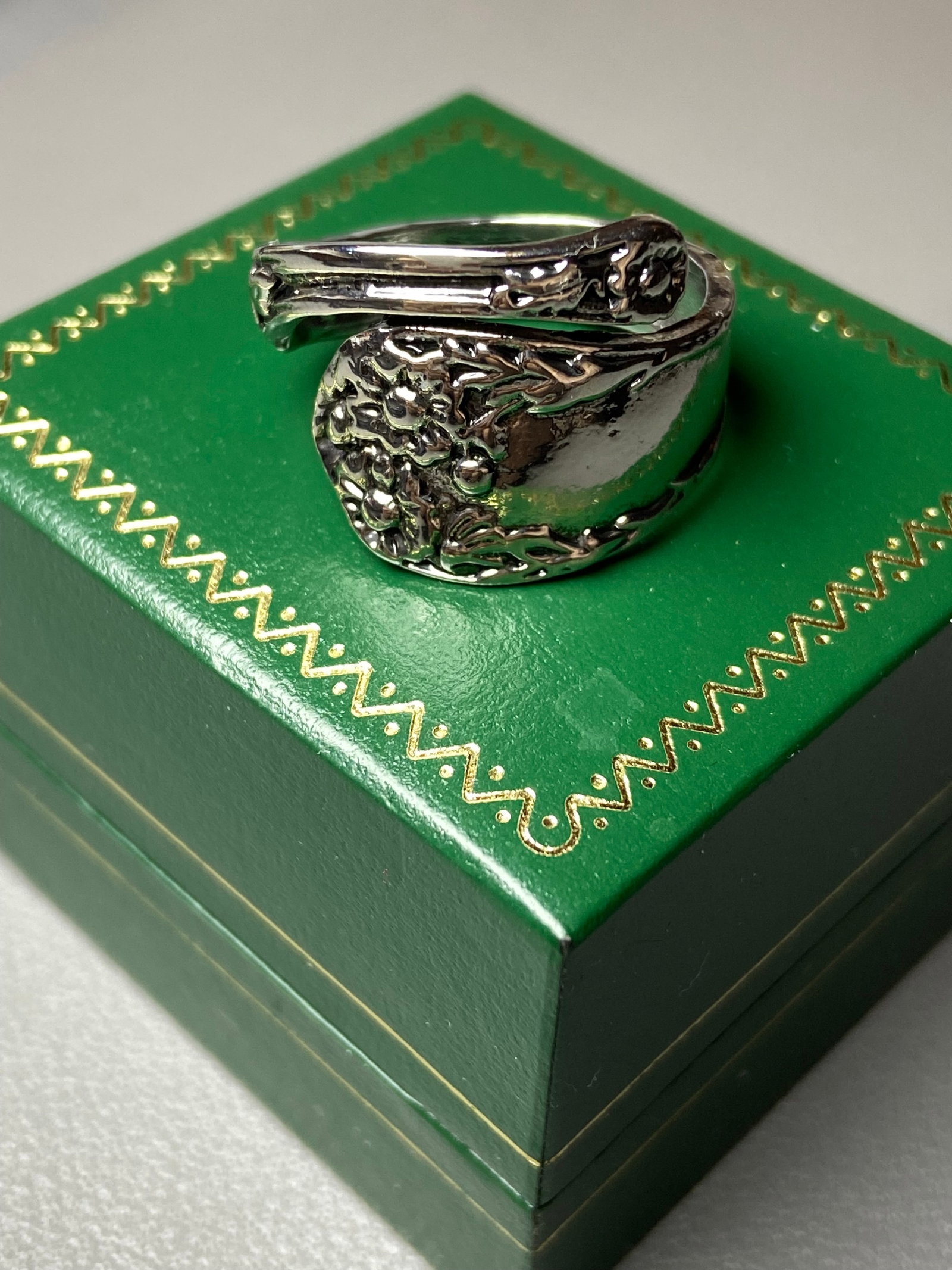 Vintage style flowers ring spoon ring - 4