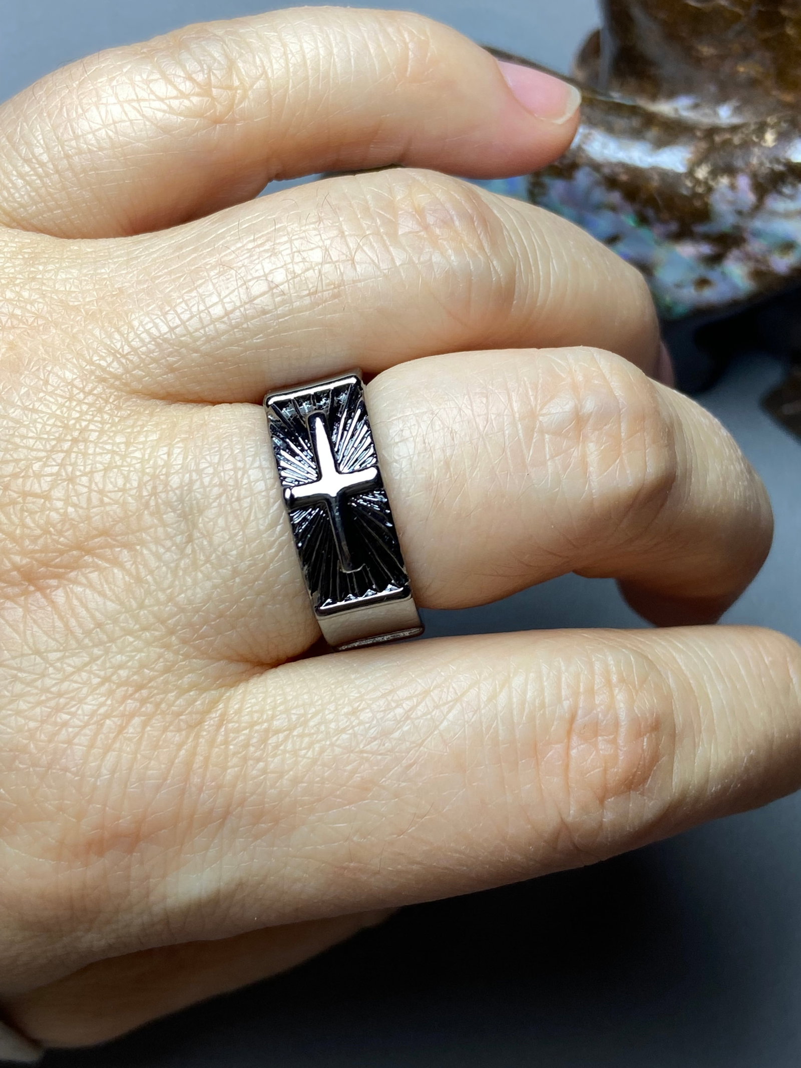 Vintage style Cross Ring - 3
