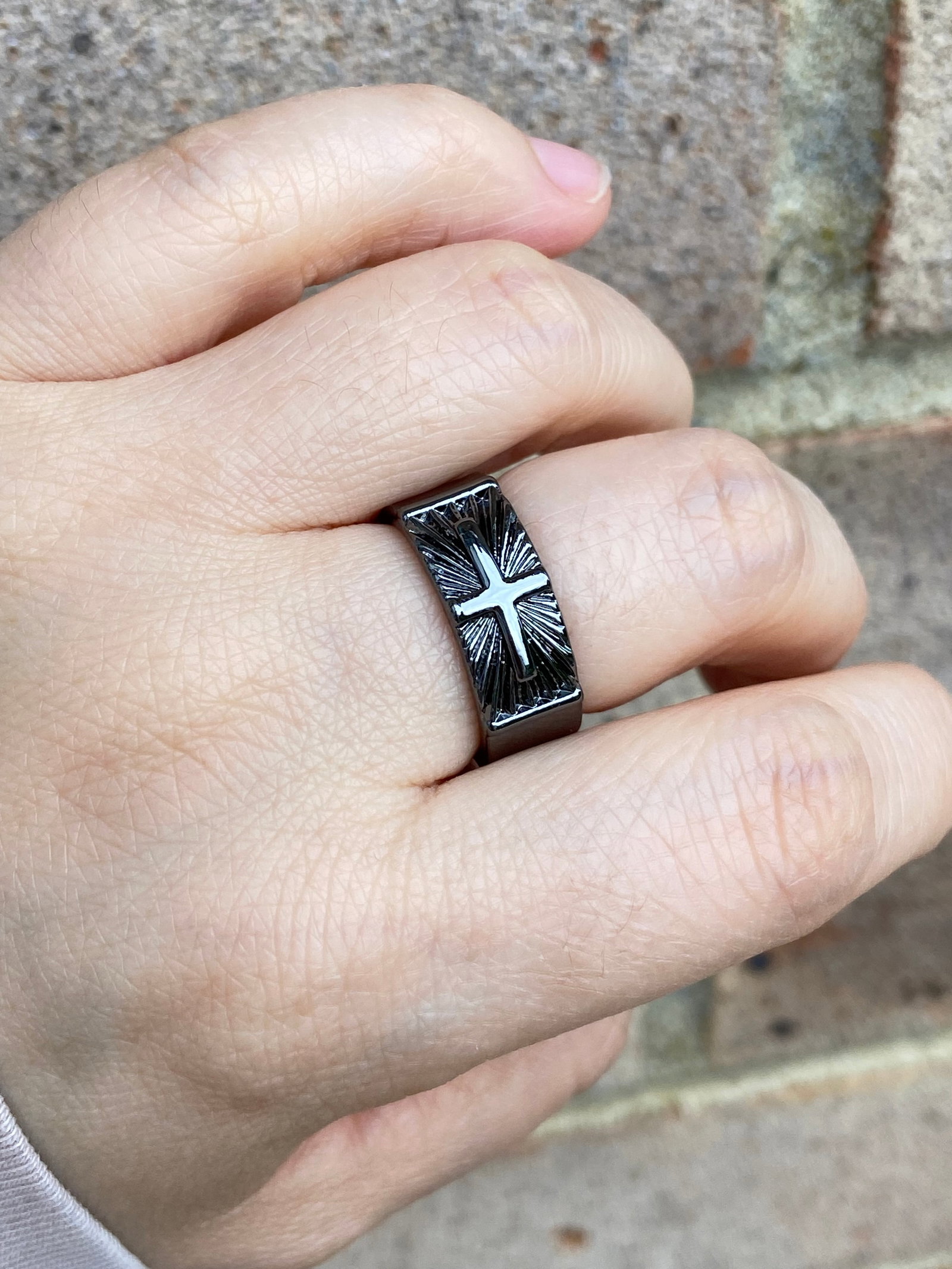 Vintage style Cross Ring - 7