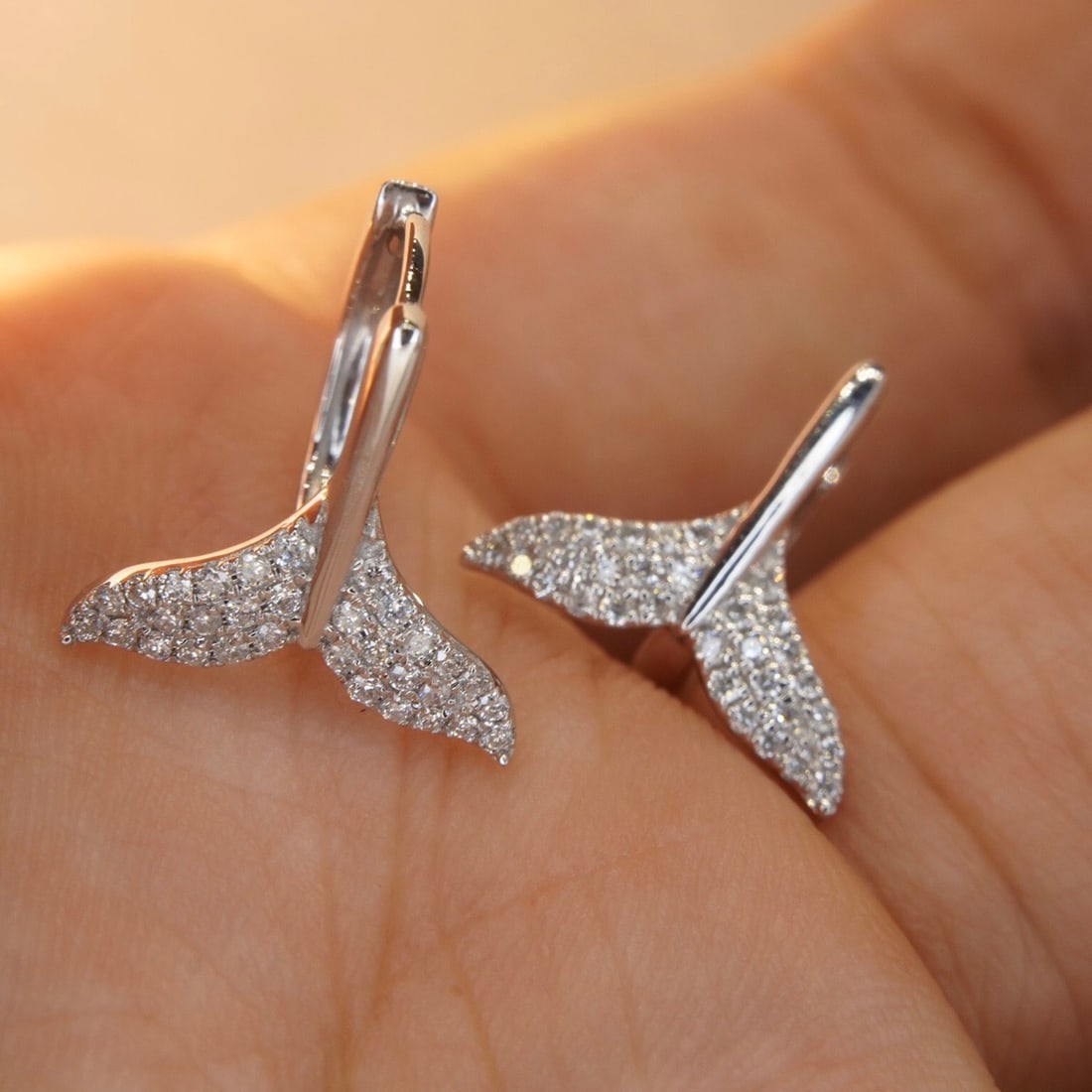 14K GOLD 0.20 CT NATURAL H DIAMOND EARRINGS - 5