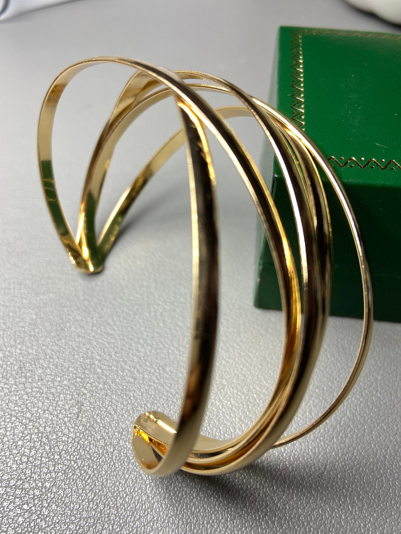 18k gold plated eternity bangle - 3