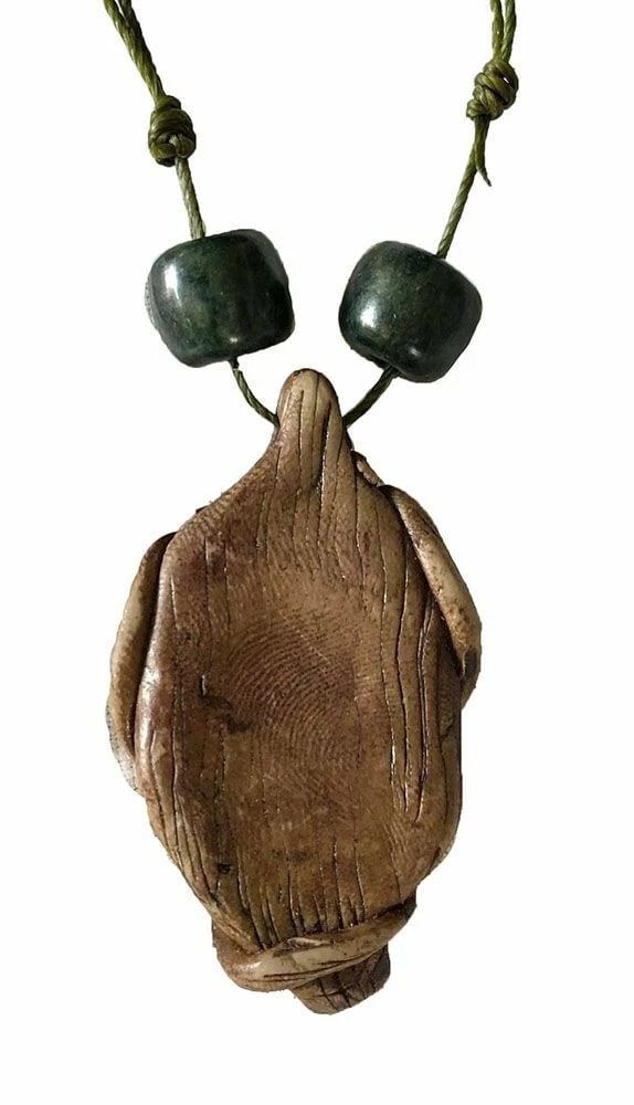 New Polymer Clay Tiger Eye Jade Bead Green Artisan Hand Made Necklace - 3