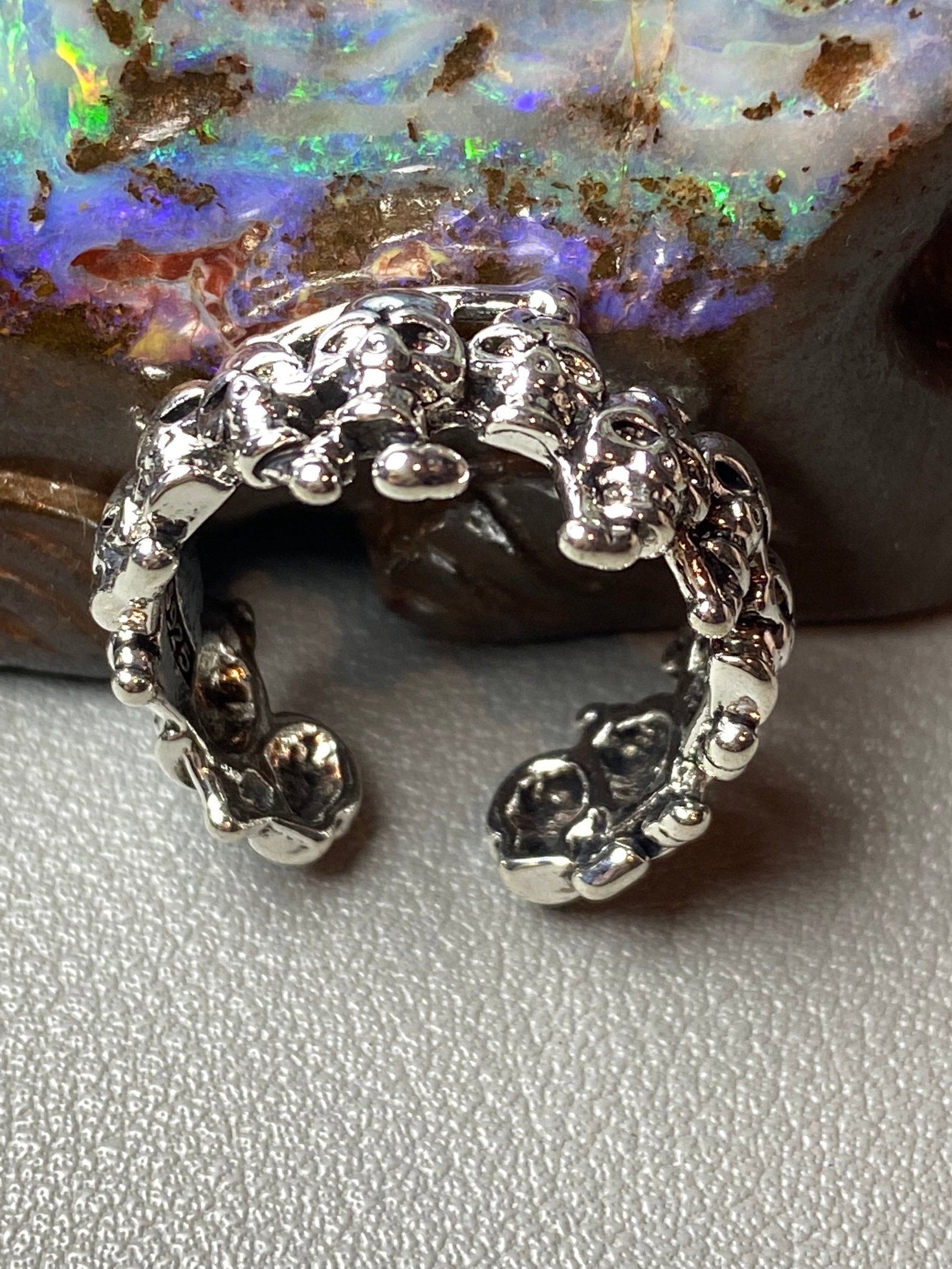 Gothic Punk style Skull Ring Silver Statement Ring - 3
