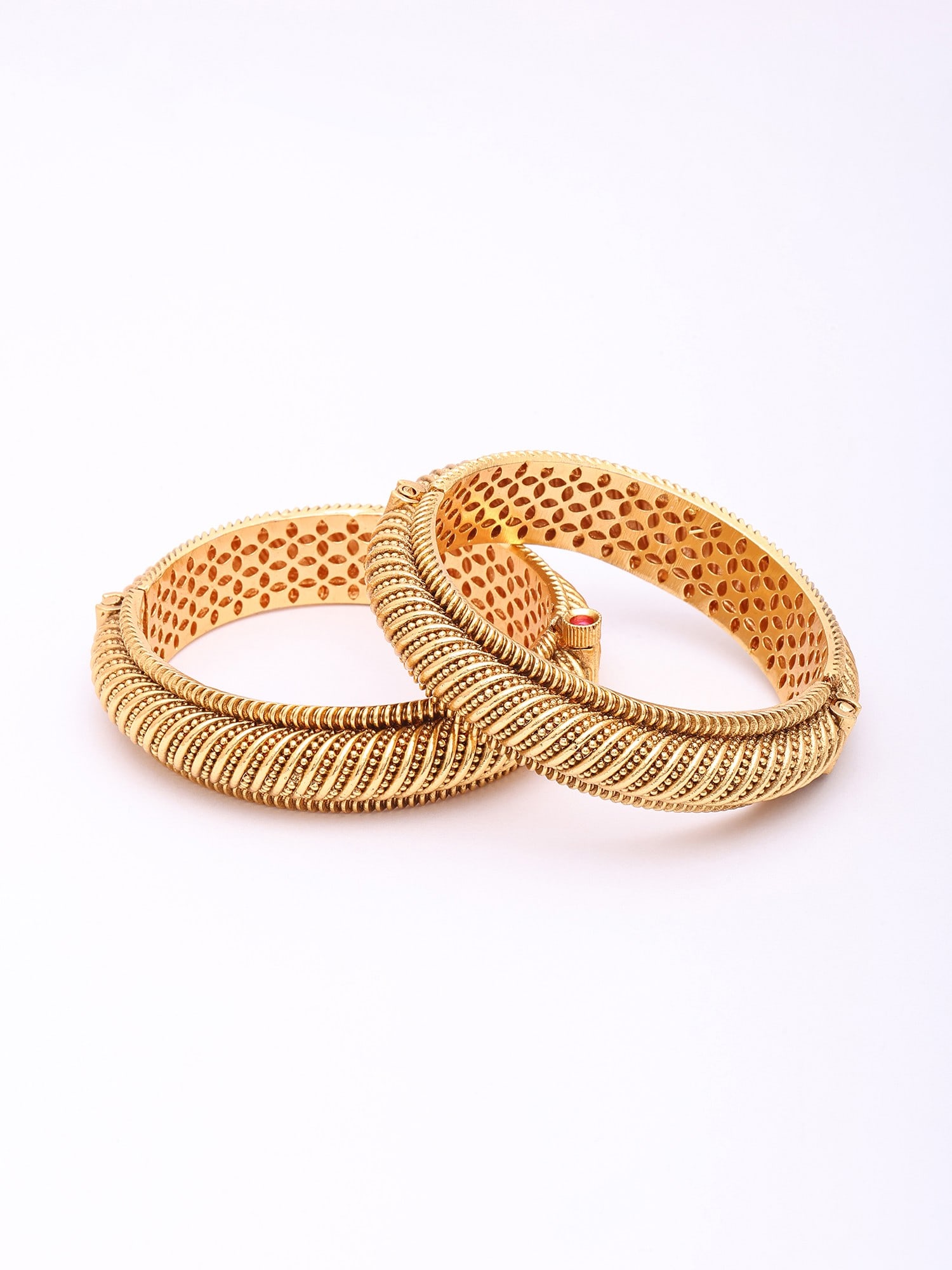 Swirl Design Openable Kada Bangles Pair - 2