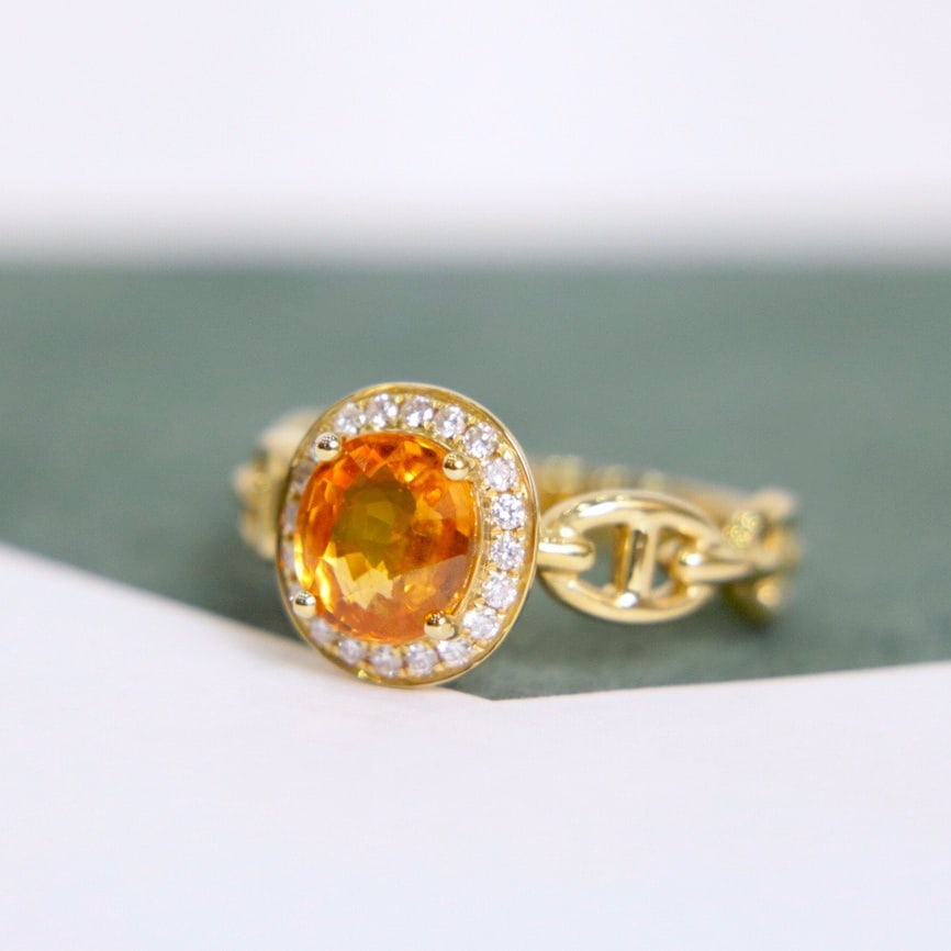 14K GOLD 2.06 CTW NATURAL PARTSCHINITE & DIAMOND RING - 2
