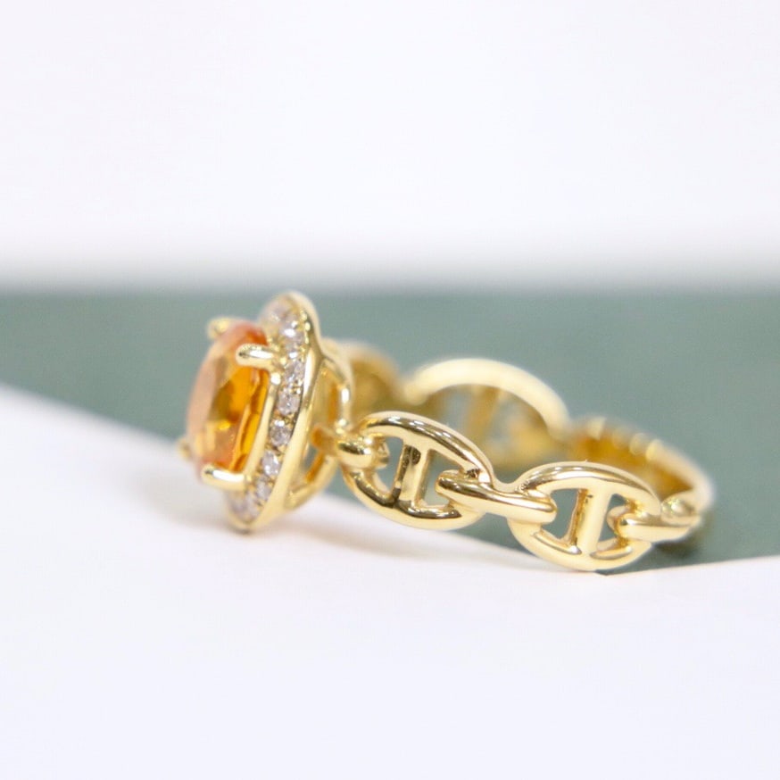 14K GOLD 2.06 CTW NATURAL PARTSCHINITE & DIAMOND RING - 4